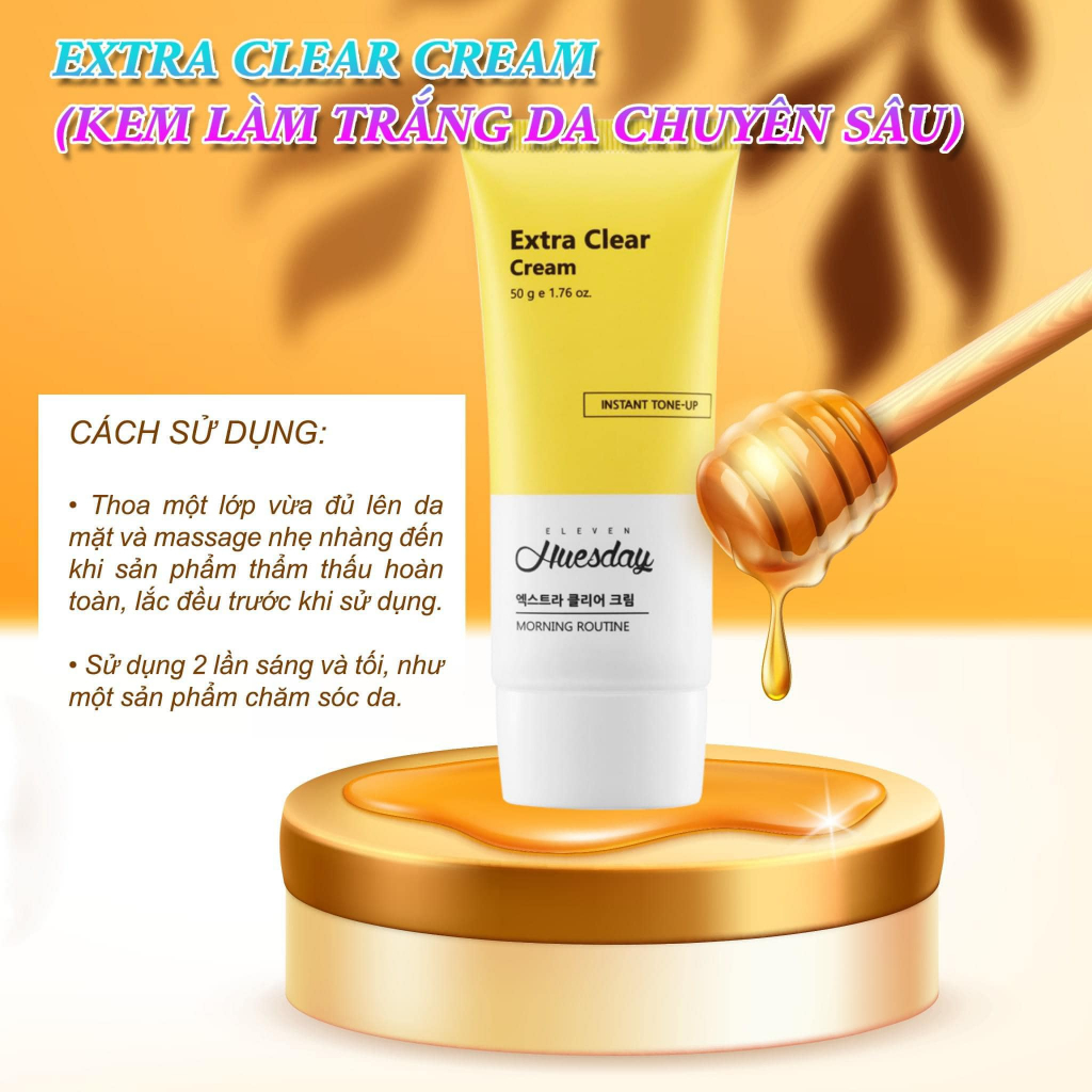 Kem Nám Huesday Extra Clear Dưỡng Trắng, Mờ Thâm Cream 50ml - Ảnh 2